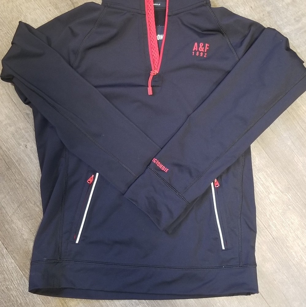 Abercrombie & Fitch Black Muscle 1/4 Zip Sweatshirt